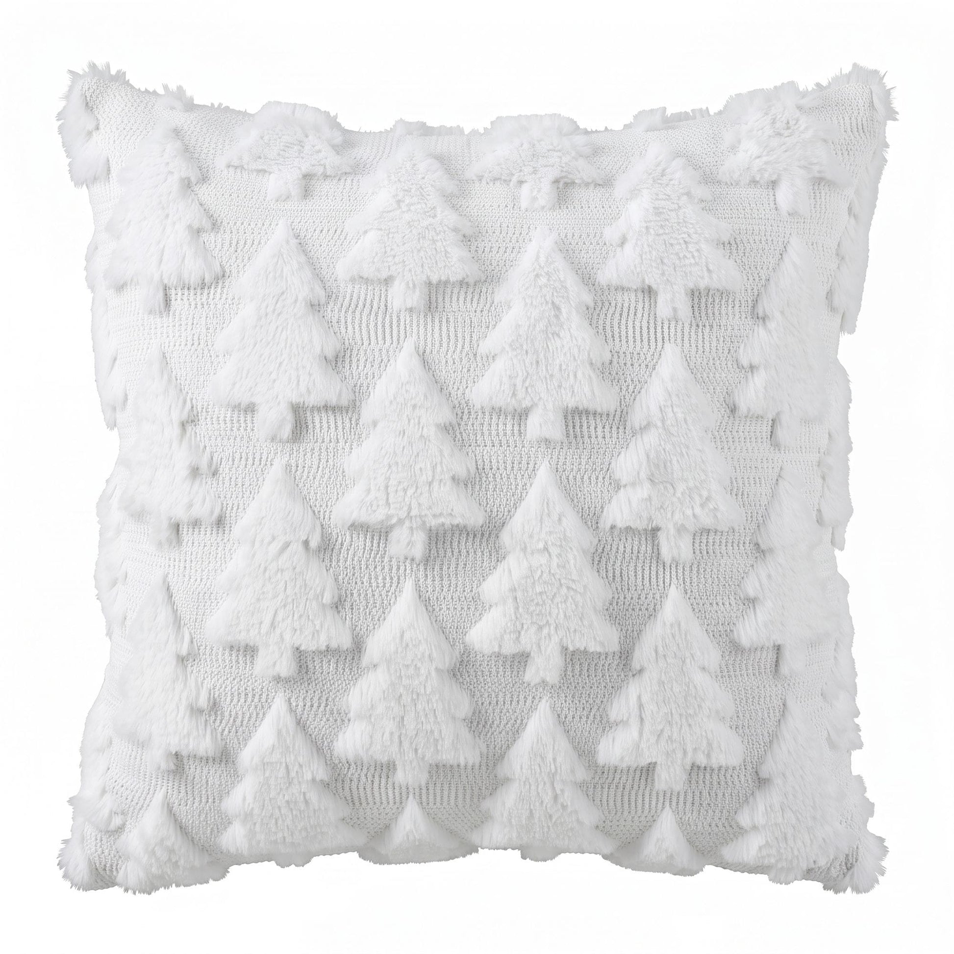 Jingle Jollys Home & Garden > Decor > Cushions & Throws Jingle Jollys Christmas Tree Pillow Covers 2 Packs Cushion Covers Soft Faux Fur Jacquard Throw Pillow Covers 45 x 45cm White