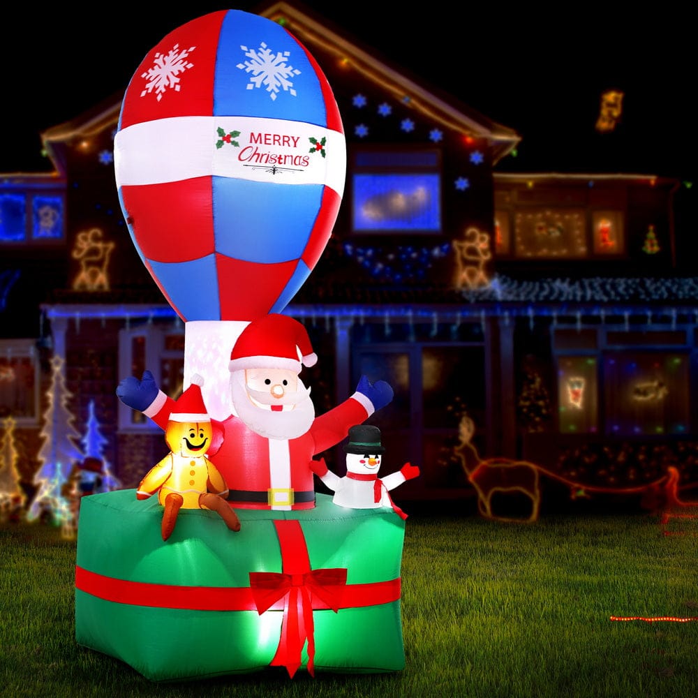 Jingle Jollys Occasions > Christmas > Christmas Clothing Jingle Jollys Christmas Inflatable Santa in Ballon 2.8M Height LED Decorations Illuminated
