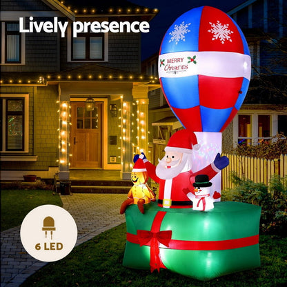Jingle Jollys Occasions > Christmas > Christmas Clothing Jingle Jollys Christmas Inflatable Santa in Ballon 2.8M Height LED Decorations Illuminated