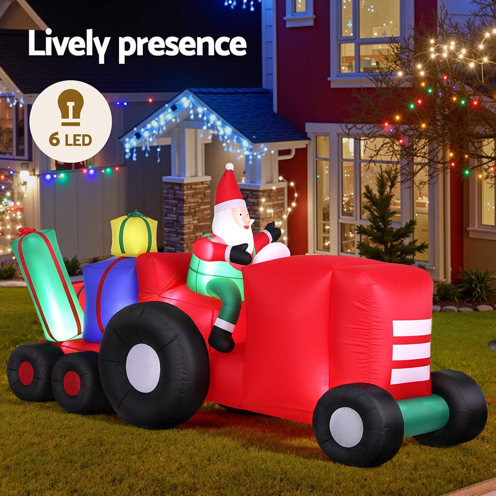 Jingle Jollys Occasions > Christmas > Christmas Clothing Jingle Jollys Christmas Inflatable Santa Truck 2.6M Length LED Decorations Illuminated