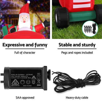 Jingle Jollys Occasions > Christmas > Christmas Clothing Jingle Jollys Christmas Inflatable Santa Truck 2.6M Length LED Decorations Illuminated