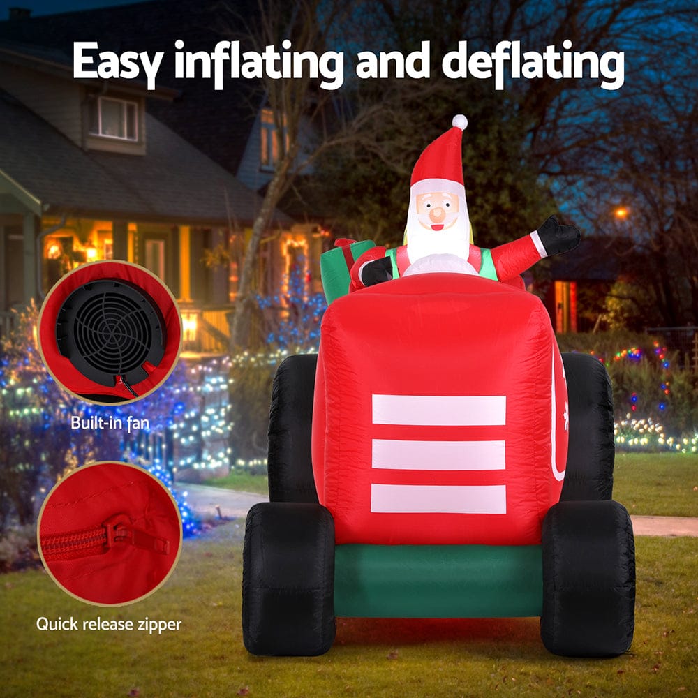 Jingle Jollys Occasions > Christmas > Christmas Clothing Jingle Jollys Christmas Inflatable Santa Truck 2.6M Length LED Decorations Illuminated