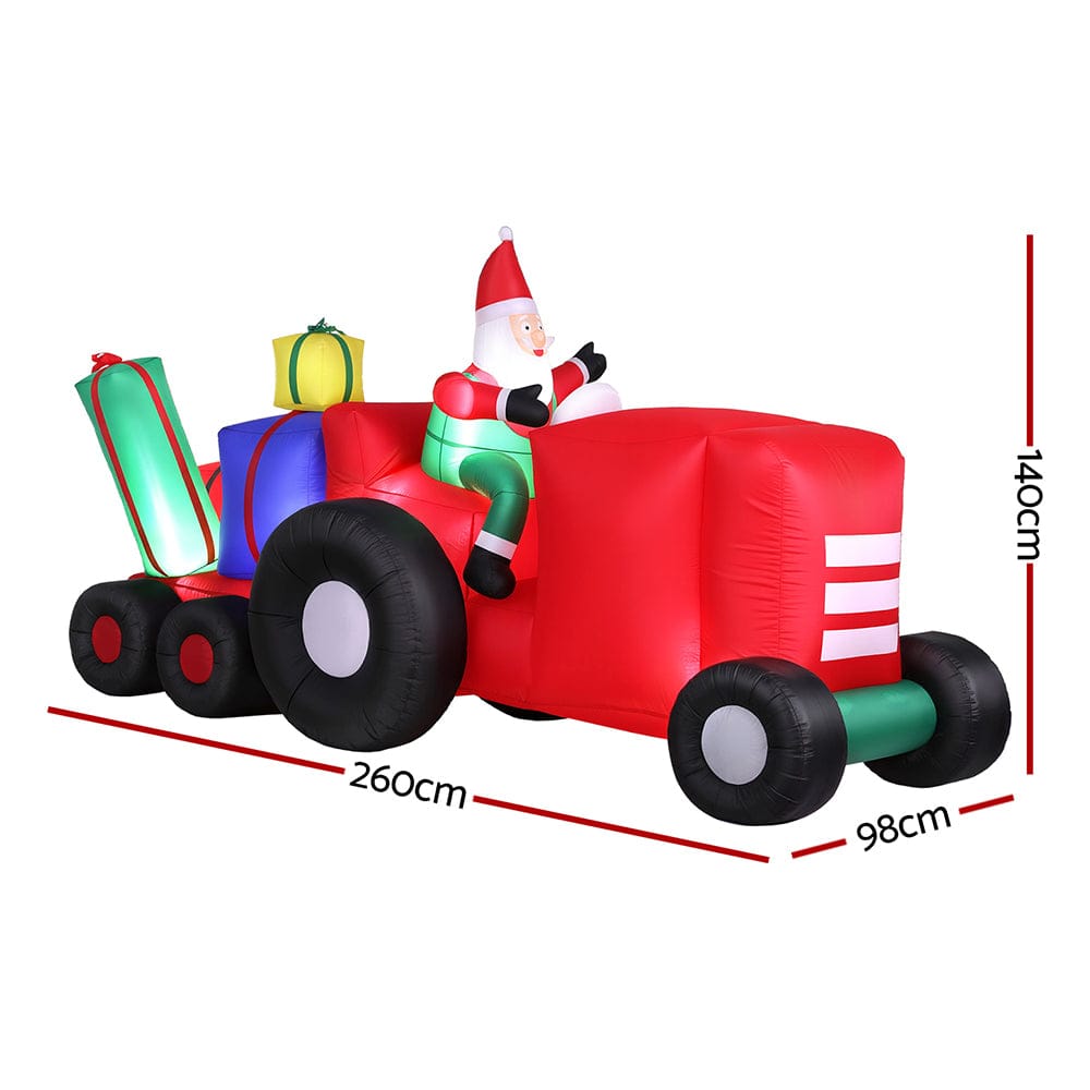 Jingle Jollys Occasions > Christmas > Christmas Clothing Jingle Jollys Christmas Inflatable Santa Truck 2.6M Length LED Decorations Illuminated