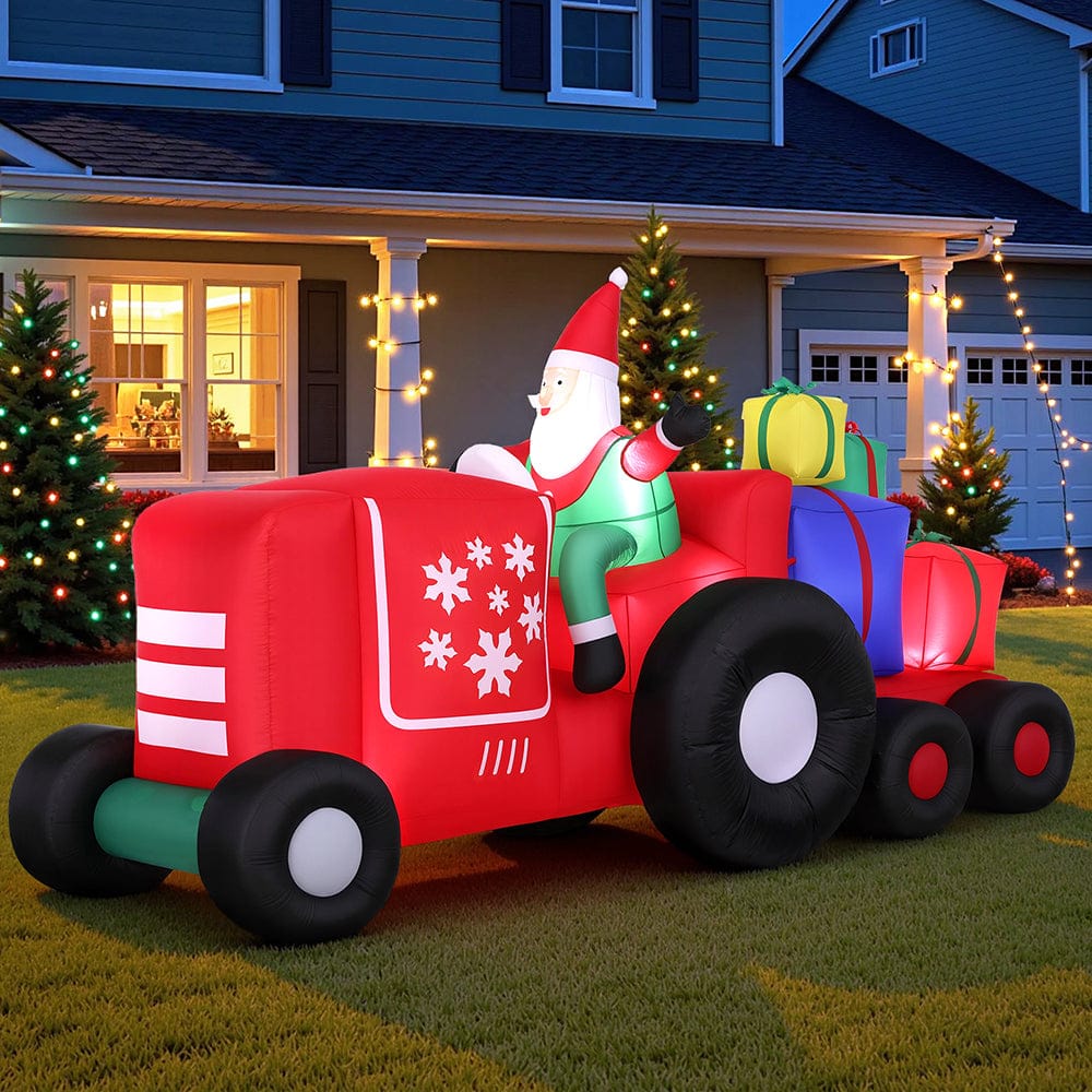Jingle Jollys Occasions > Christmas > Christmas Clothing Jingle Jollys Christmas Inflatable Santa Truck 2.6M Length LED Decorations Illuminated