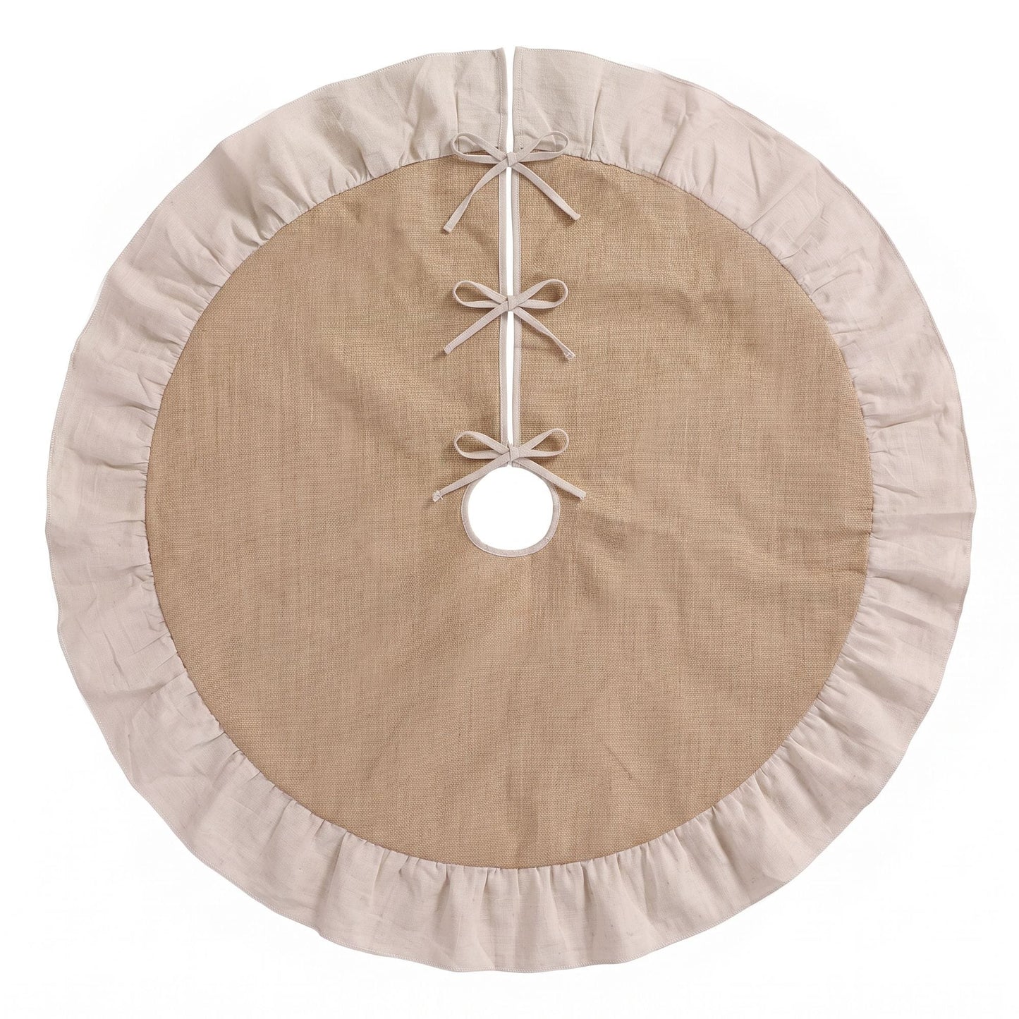 Jingle Jollys Occasions > Christmas > Christmas Decorations Jingle Jollys 120cm Christmas Tree Skirt Linen Christmas Tree Mat Decor