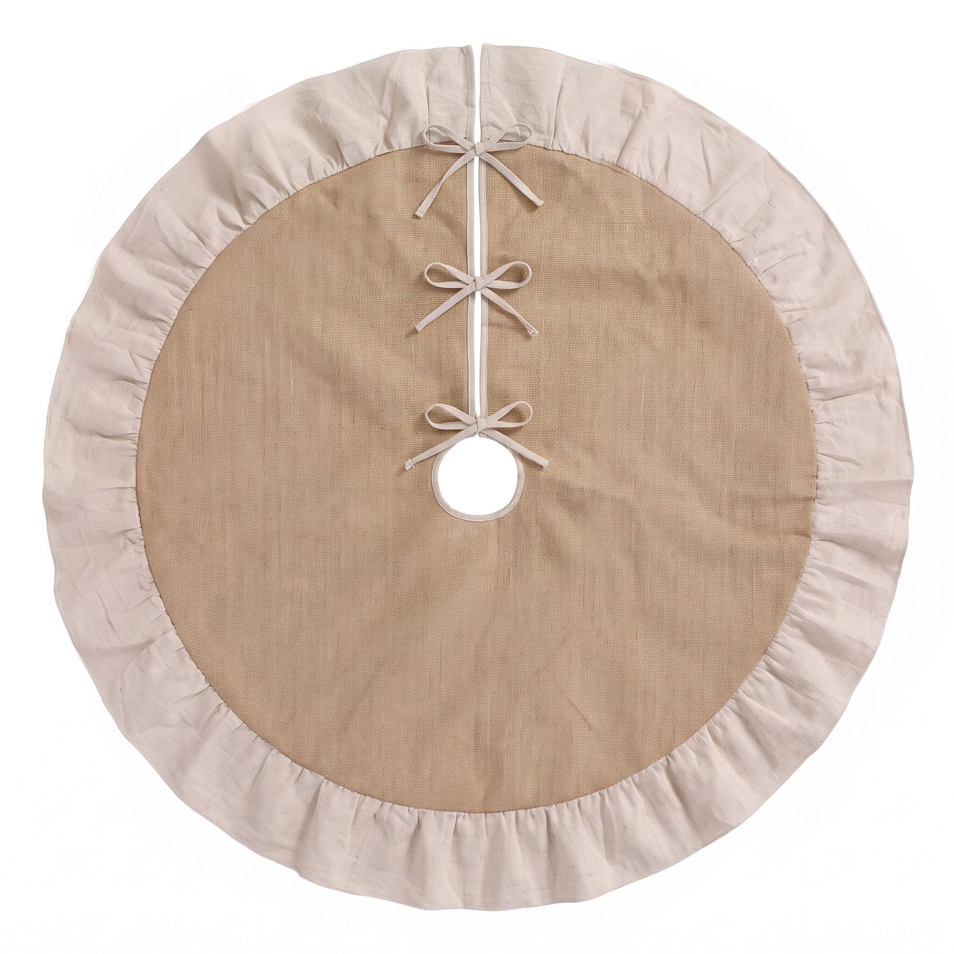 Jingle Jollys Occasions > Christmas > Christmas Decorations Jingle Jollys 120cm Christmas Tree Skirt Linen Christmas Tree Mat Decor