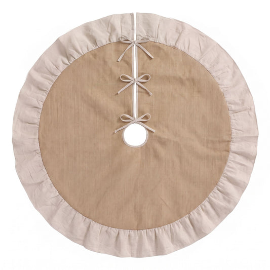 Jingle Jollys Occasions > Christmas > Christmas Decorations Jingle Jollys 120cm Christmas Tree Skirt Linen Christmas Tree Mat Decor