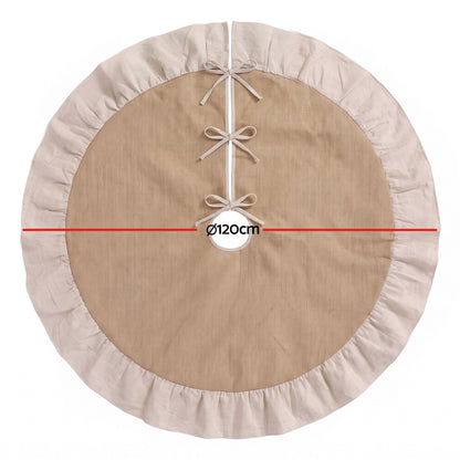 Jingle Jollys Occasions > Christmas > Christmas Decorations Jingle Jollys 120cm Christmas Tree Skirt Linen Christmas Tree Mat Decor