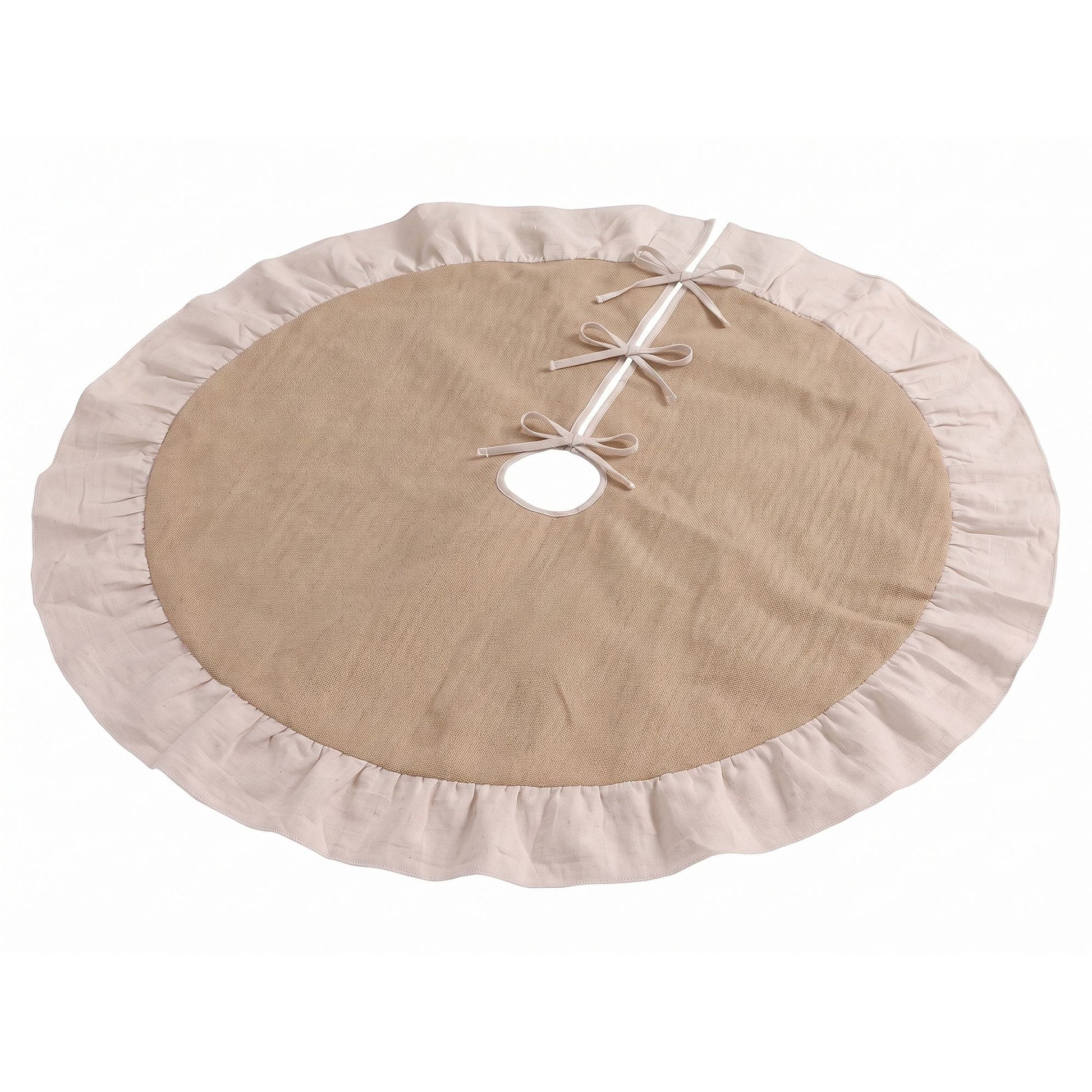 Jingle Jollys Occasions > Christmas > Christmas Decorations Jingle Jollys 120cm Christmas Tree Skirt Linen Christmas Tree Mat Decor