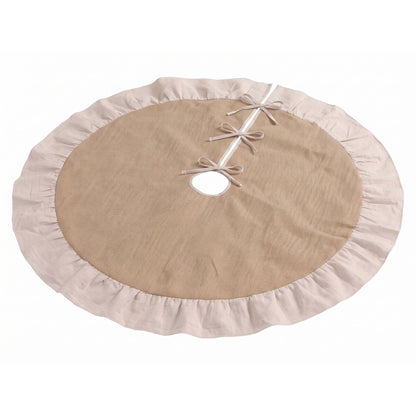 Jingle Jollys Occasions > Christmas > Christmas Decorations Jingle Jollys 120cm Christmas Tree Skirt Linen Christmas Tree Mat Decor