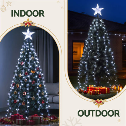 Jingle Jollys Occasions > Christmas > Christmas Decorations Jingle Jollys 2.5M Christmas Tree Lights Christmas Lights Tree Topper Waterfall Fairy Lights White