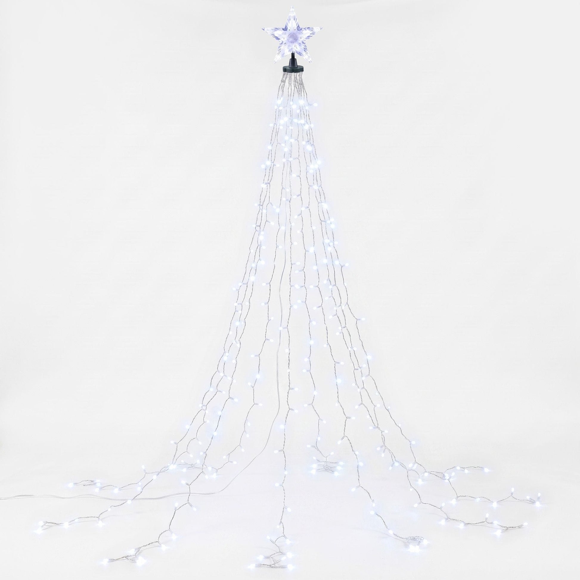 Jingle Jollys Occasions > Christmas > Christmas Decorations Jingle Jollys 2.5M Christmas Tree Lights Christmas Lights Tree Topper Waterfall Fairy Lights White