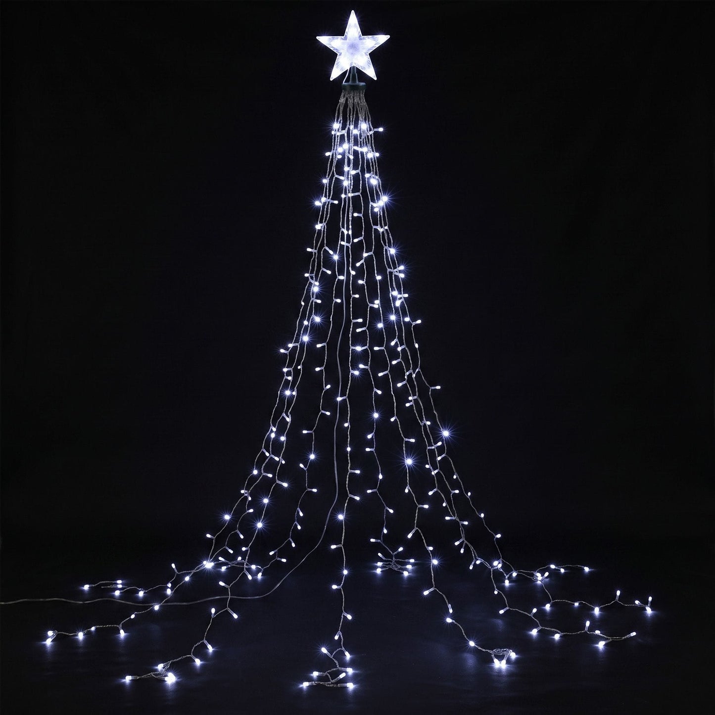 Jingle Jollys Occasions > Christmas > Christmas Decorations Jingle Jollys 2.5M Christmas Tree Lights Christmas Lights Tree Topper Waterfall Fairy Lights White