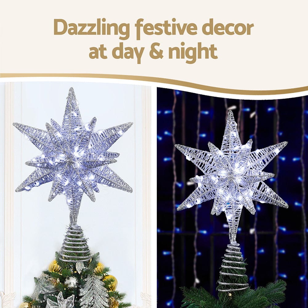 Jingle Jollys Occasions > Christmas > Christmas Decorations Jingle Jollys 3D Christmas Tree Topper Star LED Decorations Xmas Party Timer