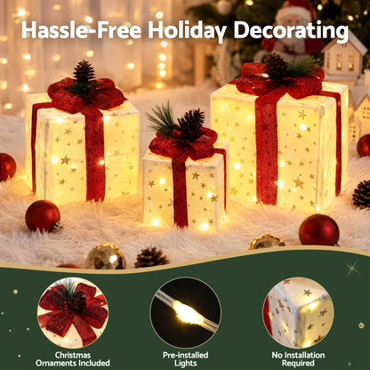Jingle Jollys Occasions > Christmas > Christmas Decorations Jingle Jollys Christmas Decorations 3PC Lighted Gift Boxes Christmas Lights