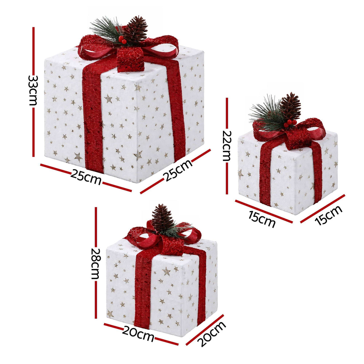 Jingle Jollys Occasions > Christmas > Christmas Decorations Jingle Jollys Christmas Decorations 3PC Lighted Gift Boxes Christmas Lights