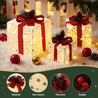 Jingle Jollys Occasions > Christmas > Christmas Decorations Jingle Jollys Christmas Decorations 3PC Lighted Gift Boxes Christmas Lights
