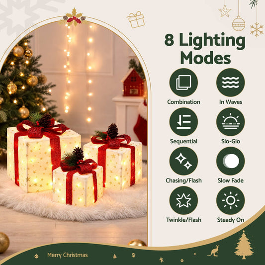 Jingle Jollys Occasions > Christmas > Christmas Decorations Jingle Jollys Christmas Decorations 3PC Lighted Gift Boxes Christmas Lights