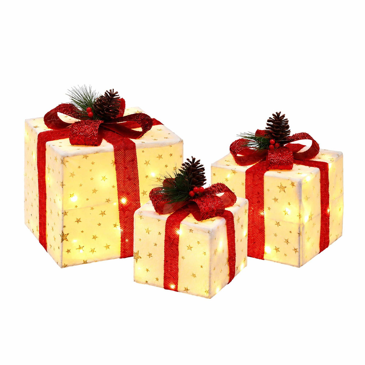 Jingle Jollys Occasions > Christmas > Christmas Decorations Jingle Jollys Christmas Decorations 3PC Lighted Gift Boxes Christmas Lights