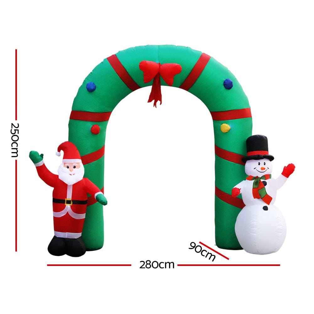 Jingle Jollys Occasions > Christmas > Christmas Decorations Jingle Jollys Christmas Inflatable Archwary 2.8M Illuminated Decorations