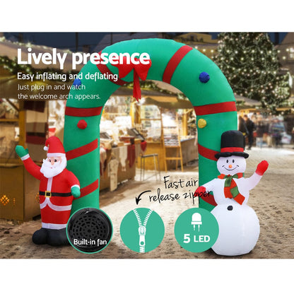 Jingle Jollys Occasions > Christmas > Christmas Decorations Jingle Jollys Christmas Inflatable Archwary 2.8M Illuminated Decorations