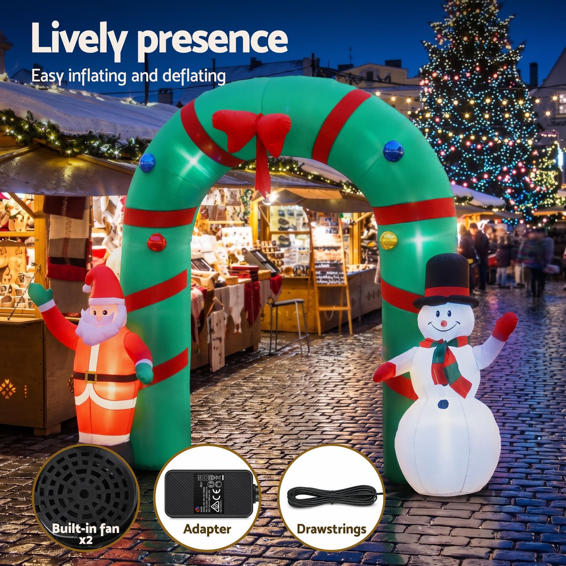 Jingle Jollys Occasions > Christmas > Christmas Decorations Jingle Jollys Christmas Inflatable Archwary 2.8M Illuminated Decorations