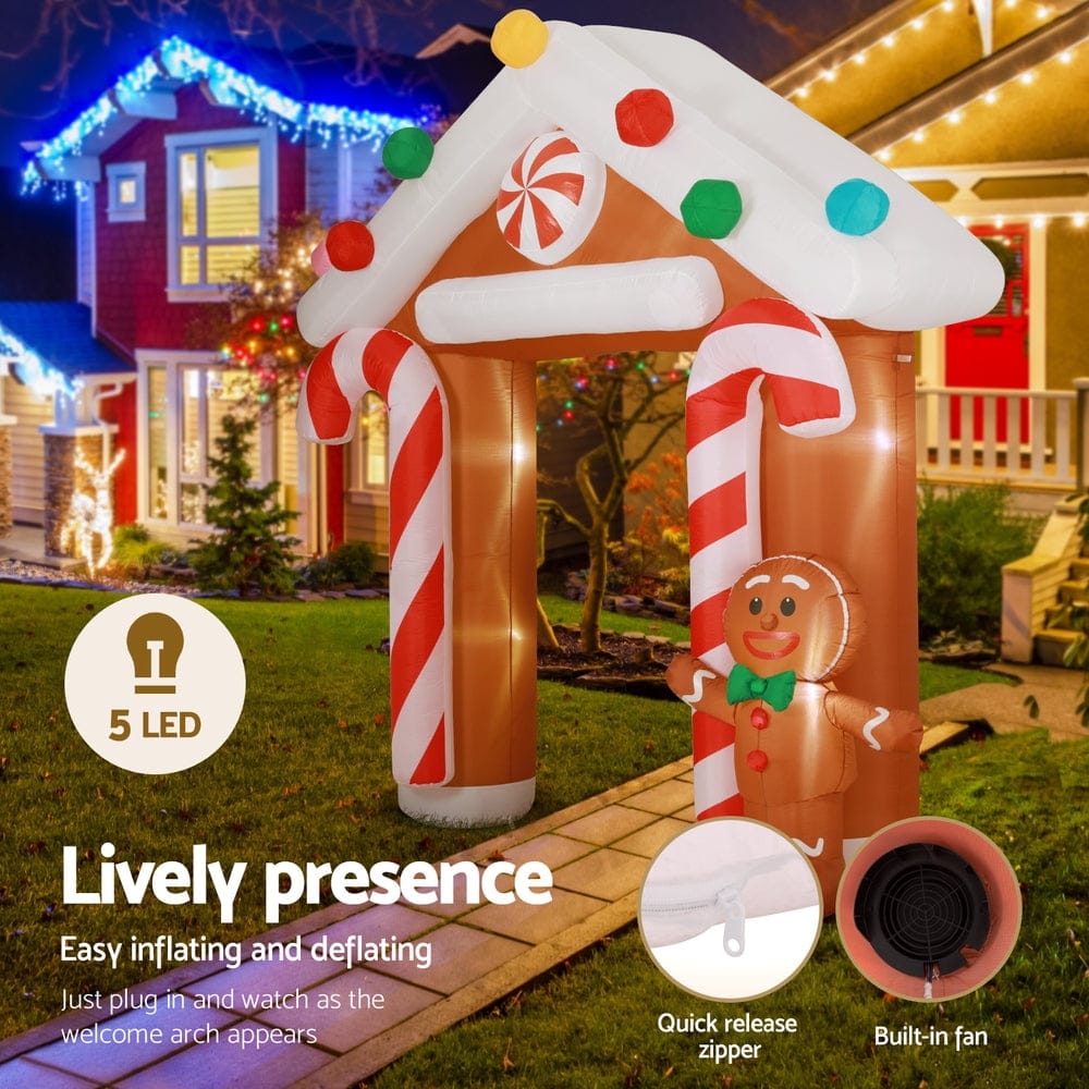 Jingle Jollys Occasions > Christmas > Christmas Decorations Jingle Jollys Christmas Inflatable Archwary Ginger 2.8M Illuminated Decorations