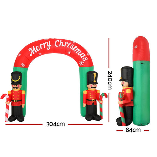Jingle Jollys Occasions > Christmas > Christmas Decorations Jingle Jollys Christmas Inflatable Archwary Nutcracker 3M Illuminated Decorations