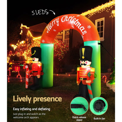 Jingle Jollys Occasions > Christmas > Christmas Decorations Jingle Jollys Christmas Inflatable Archwary Nutcracker 3M Illuminated Decorations