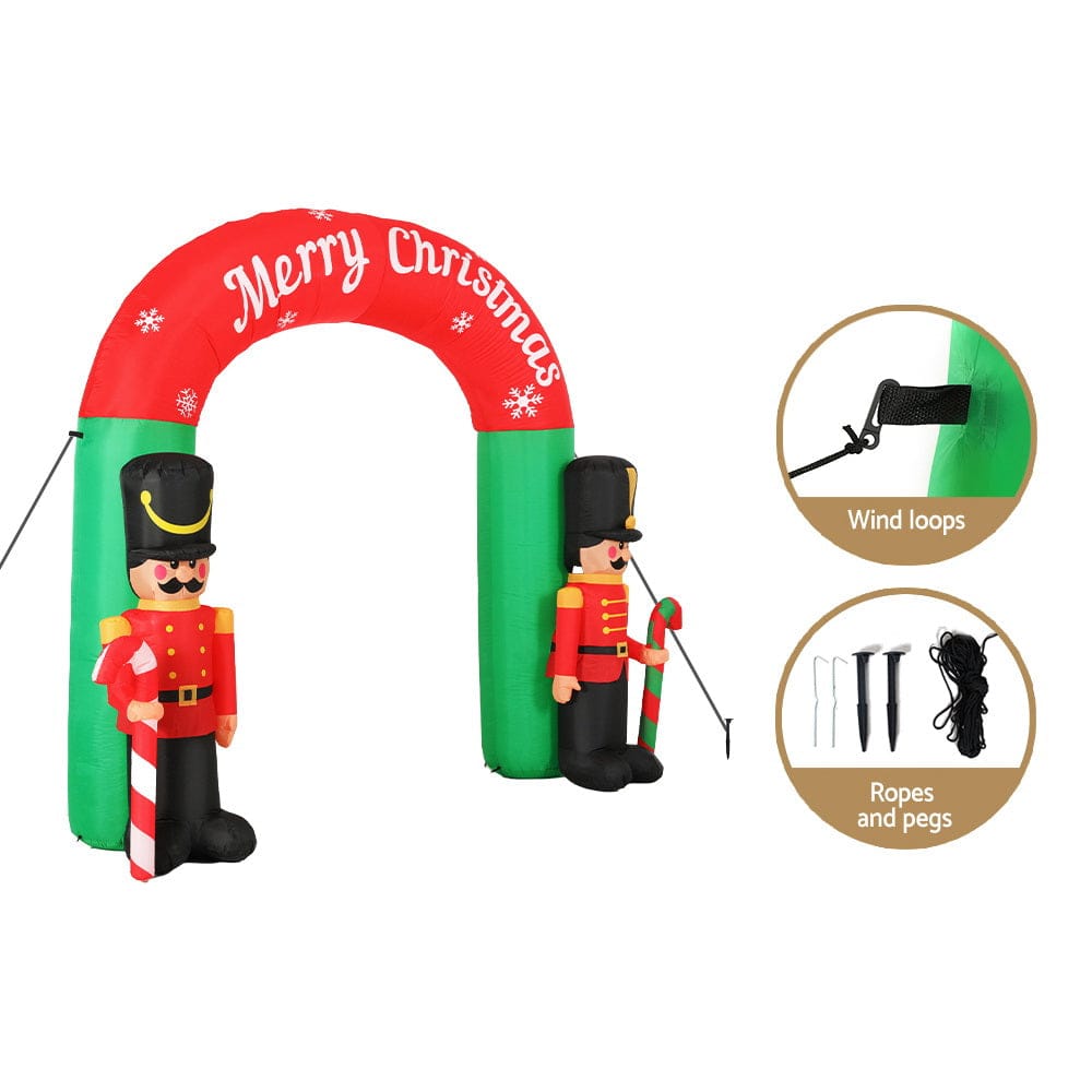 Jingle Jollys Occasions > Christmas > Christmas Decorations Jingle Jollys Christmas Inflatable Archwary Nutcracker 3M Illuminated Decorations