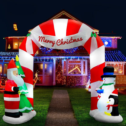 Jingle Jollys Occasions > Christmas > Christmas Decorations Jingle Jollys Christmas Inflatable Archwary Santa 3M Illuminated Decorations