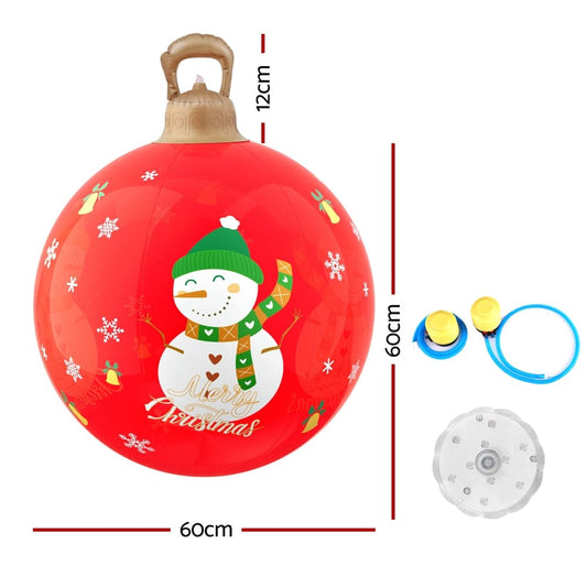 Jingle Jollys Occasions > Christmas > Christmas Decorations Jingle Jollys Christmas Inflatable Ball 60cm Illuminated Led Snowman Xmas Decor