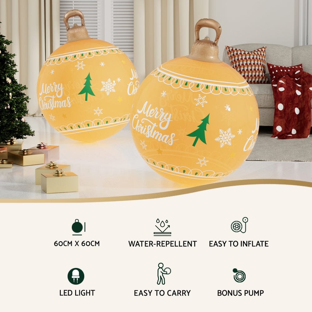 Jingle Jollys Occasions > Christmas > Christmas Decorations Jingle Jollys Christmas Inflatable Ball 60cm Led Illuminated Xmas Decoration