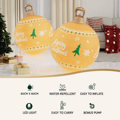 Jingle Jollys Occasions > Christmas > Christmas Decorations Jingle Jollys Christmas Inflatable Ball 60cm Led Illuminated Xmas Decoration