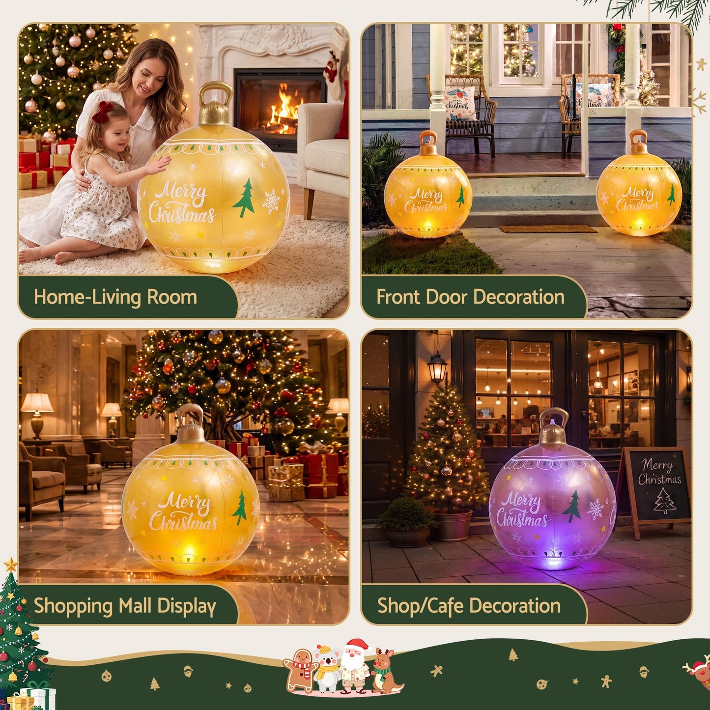 Jingle Jollys Occasions > Christmas > Christmas Decorations Jingle Jollys Christmas Inflatable Ball 60cm Led Illuminated Xmas Decoration