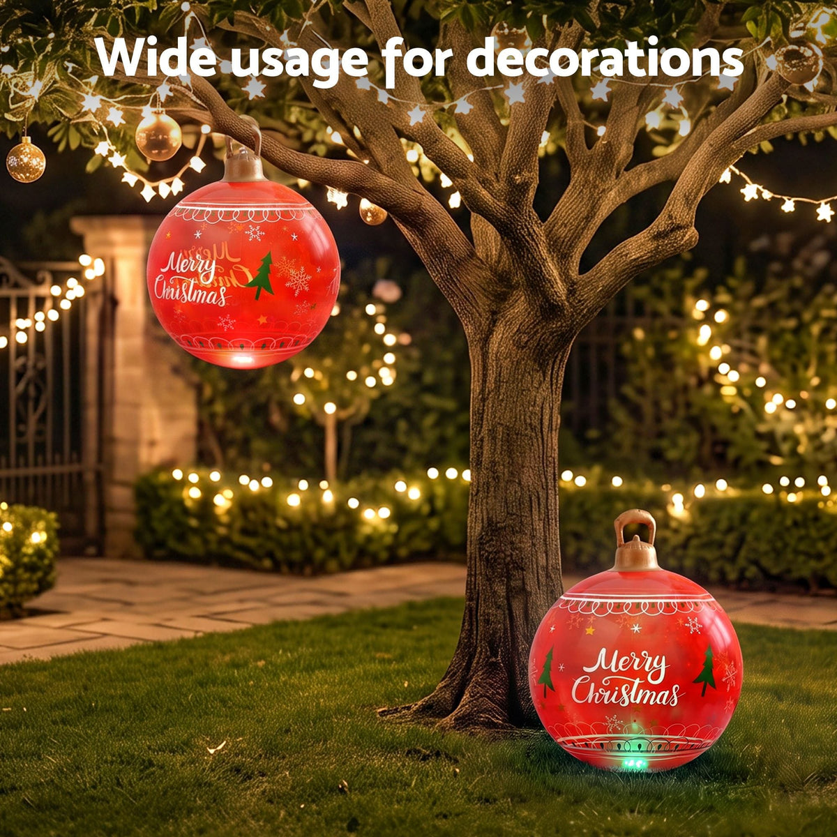Jingle Jollys Occasions > Christmas > Christmas Decorations Jingle Jollys Christmas Inflatable Ball 60cm Led Illuminated Xmas Decoration Red