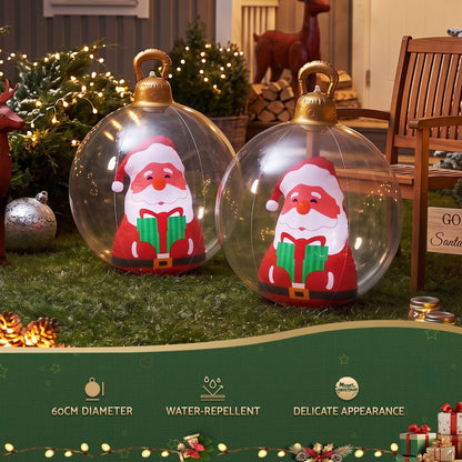 Jingle Jollys Occasions > Christmas > Christmas Decorations Jingle Jollys Christmas Inflatable Ball 60cm Santa Decoration Giant Bauble Clear