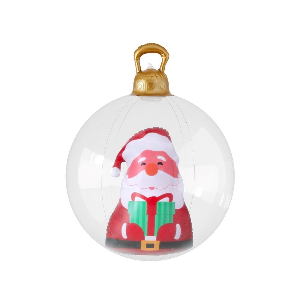 Jingle Jollys Occasions > Christmas > Christmas Decorations Jingle Jollys Christmas Inflatable Ball 60cm Santa Decoration Giant Bauble Clear