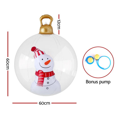 Jingle Jollys Occasions > Christmas > Christmas Decorations Jingle Jollys Christmas Inflatable Ball 60cm Snowman Decoration Giant Bauble