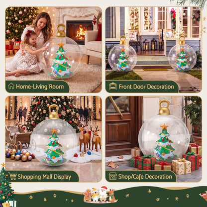 Jingle Jollys Occasions > Christmas > Christmas Decorations Jingle Jollys Christmas Inflatable Ball 60cm Tree Decoration Giant Bauble Clear