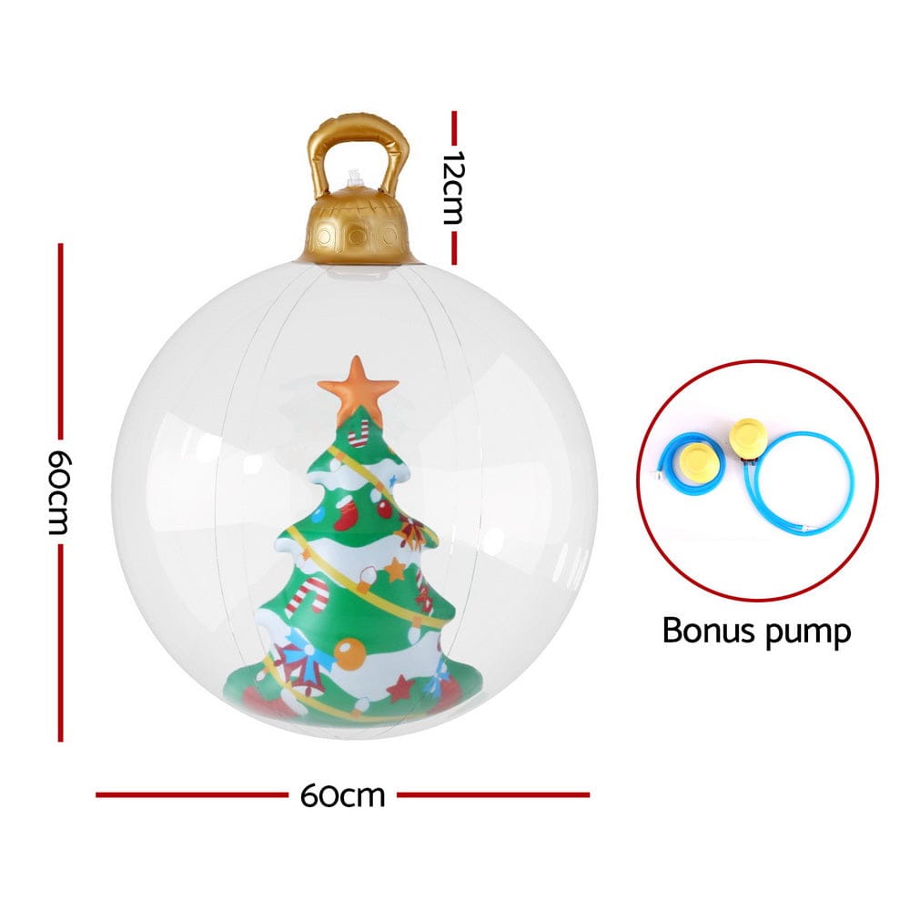 Jingle Jollys Occasions > Christmas > Christmas Decorations Jingle Jollys Christmas Inflatable Ball 60cm Tree Decoration Giant Bauble Clear