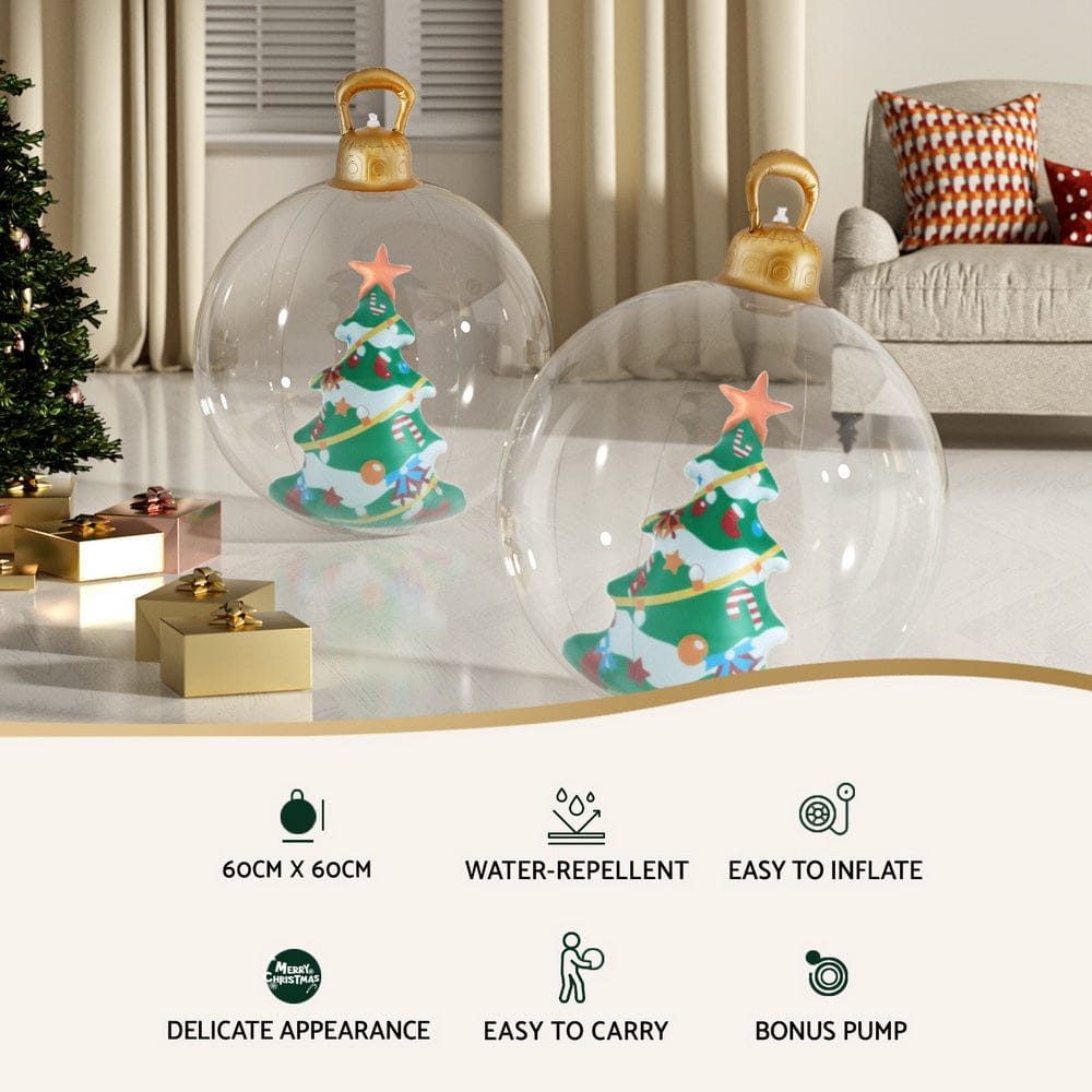 Jingle Jollys Occasions > Christmas > Christmas Decorations Jingle Jollys Christmas Inflatable Ball 60cm Tree Decoration Giant Bauble Clear