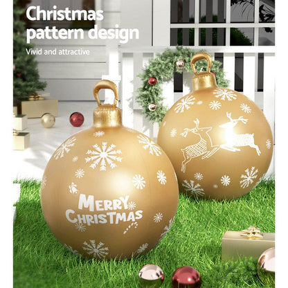 Jingle Jollys Occasions > Christmas > Christmas Decorations Jingle Jollys Christmas Inflatable Ball Bauble 60cm Outdoor Decoration Gold