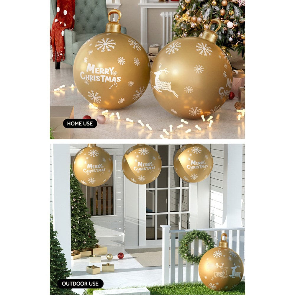 Jingle Jollys Occasions > Christmas > Christmas Decorations Jingle Jollys Christmas Inflatable Ball Bauble 60cm Outdoor Decoration Gold