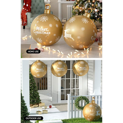 Jingle Jollys Occasions > Christmas > Christmas Decorations Jingle Jollys Christmas Inflatable Ball Bauble 60cm Outdoor Decoration Gold