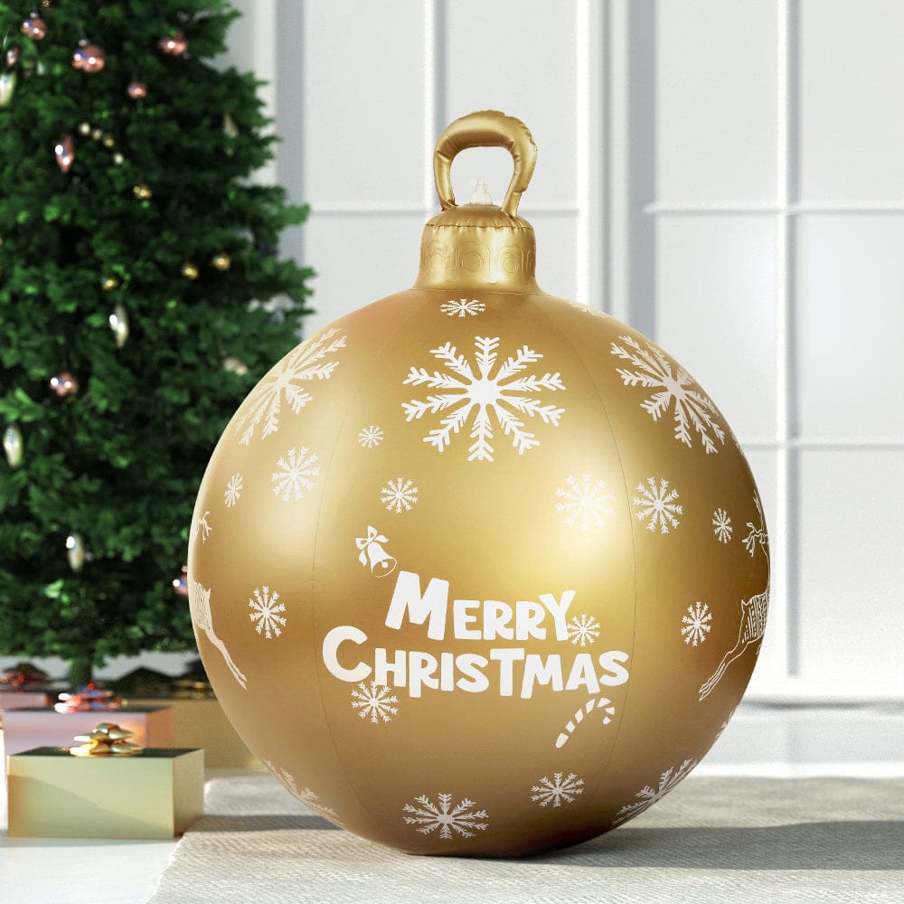 Jingle Jollys Occasions > Christmas > Christmas Decorations Jingle Jollys Christmas Inflatable Ball Bauble 60cm Outdoor Decoration Gold