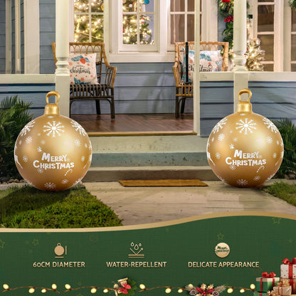 Jingle Jollys Occasions > Christmas > Christmas Decorations Jingle Jollys Christmas Inflatable Ball Bauble 60cm Outdoor Decoration Gold