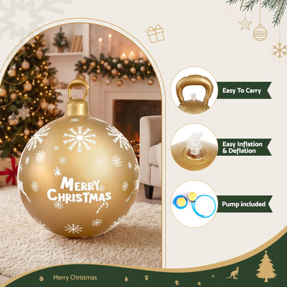 Jingle Jollys Occasions > Christmas > Christmas Decorations Jingle Jollys Christmas Inflatable Ball Bauble 60cm Outdoor Decoration Gold