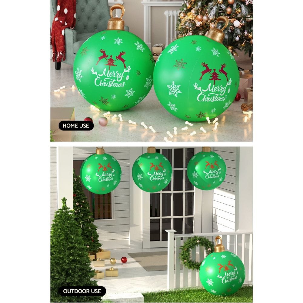 Jingle Jollys Occasions > Christmas > Christmas Decorations Jingle Jollys Christmas Inflatable Ball Bauble 60cm Outdoor Decoration Green