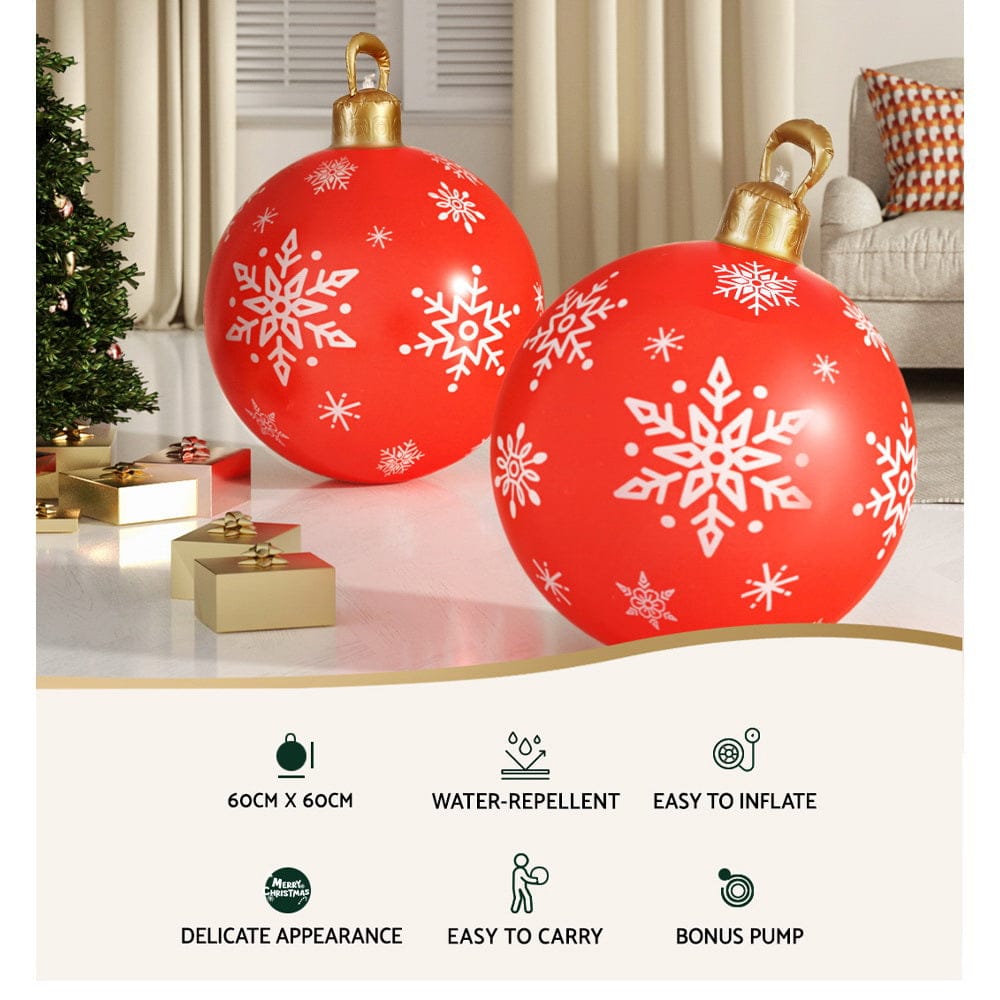 Jingle Jollys Occasions > Christmas > Christmas Decorations Jingle Jollys Christmas Inflatable Ball Bauble 60cm Outdoor Decoration Red